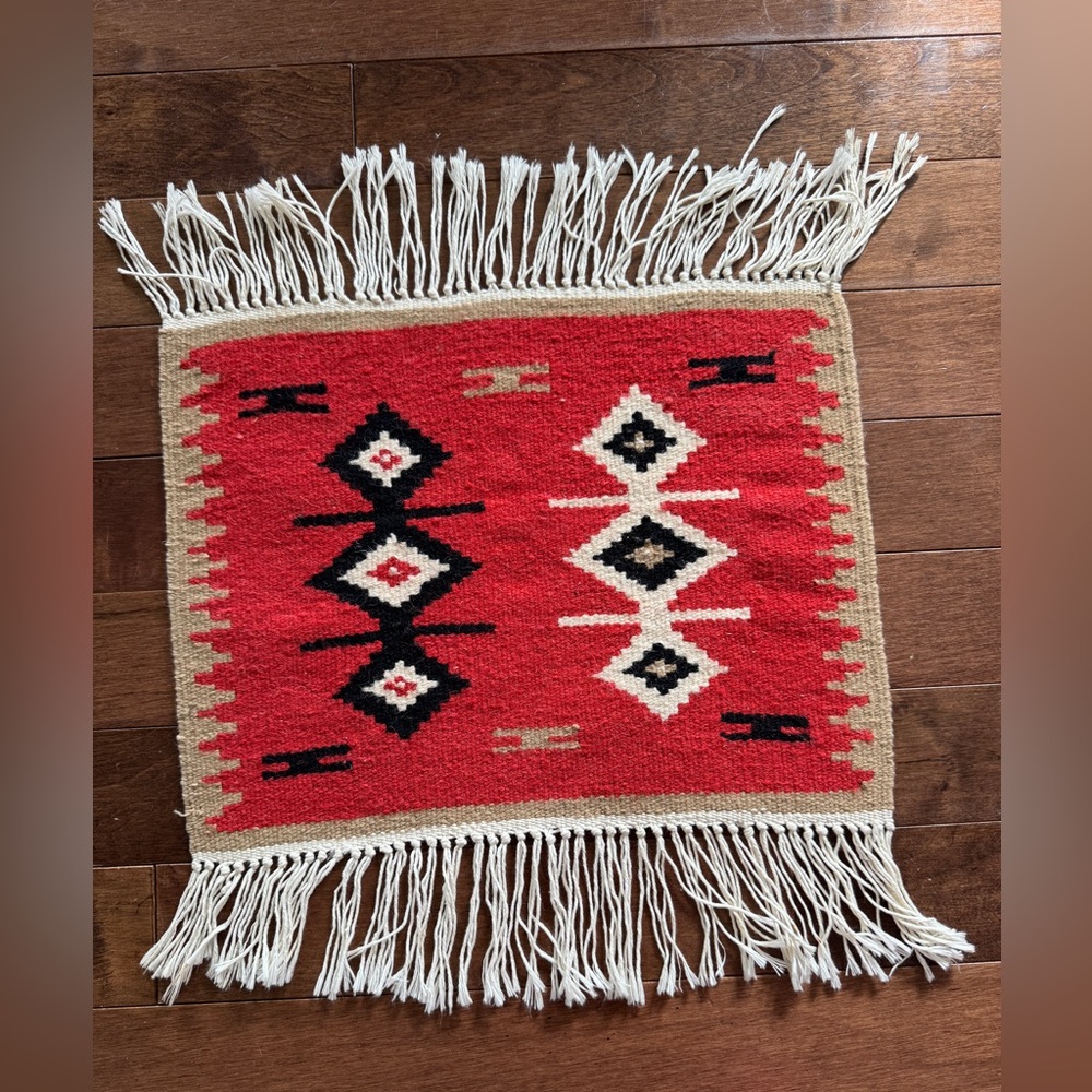 Handmade, Wool Loom/Yarn Weaving, Artwork, 12” x 8”.